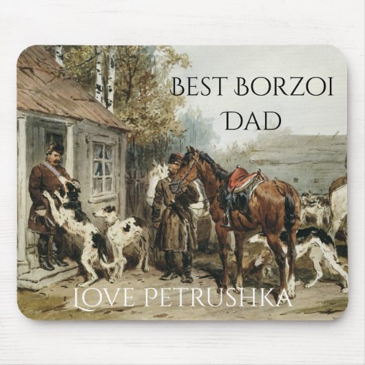 Persoonlijke Beste Borzoi Vader Muismat (Voorkant)