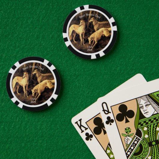 Persoonlijke Beste Borzoi Vader Poker Chips (Pokertafel (Dubbel))