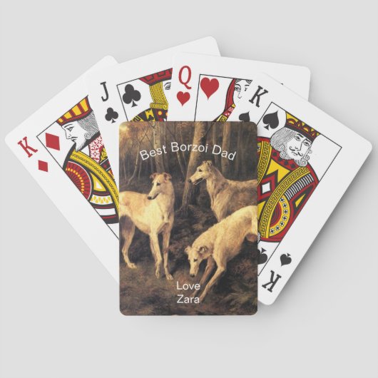 Persoonlijke Beste Borzoi Vader Pokerkaarten (Achterkant)