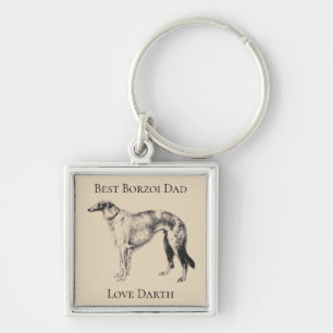 Persoonlijke Beste Borzoi Vader Sleutelhanger