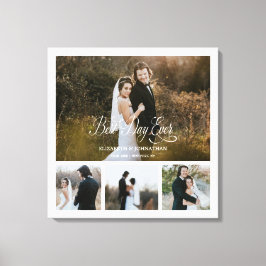 Persoonlijke beste dag ooit 4 Foto collage Canvas Afdruk