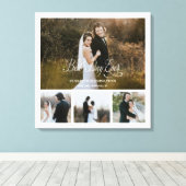 Persoonlijke beste dag ooit 4 Foto collage Canvas Afdruk (Insitu (Houten vloer))