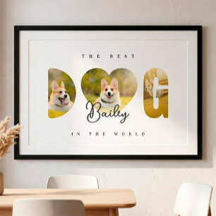 Persoonlijke Beste HOND 3 Foto Collage Perfect Poster