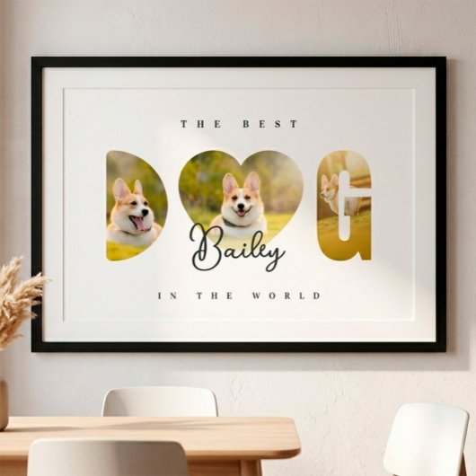 Persoonlijke Beste HOND 3 Foto Collage Perfect Poster