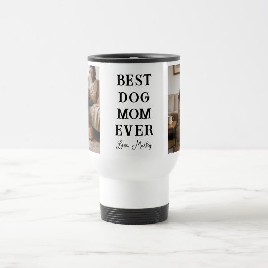 Persoonlijke Beste Hond Moeder 2 Foto | Moederdag Reisbeker (Center)