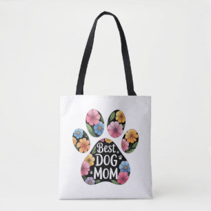 Persoonlijke Beste Hond Moeder Bloemrijke Poot Tote Bag