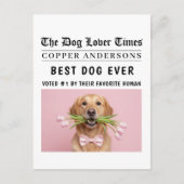 Persoonlijke “Beste Hond Ooit” Hond Krant Briefkaart (Voorkant)