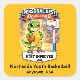 Persoonlijke Beste Jeugd Basketbal – Aangepaste Ki Vierkante Sticker