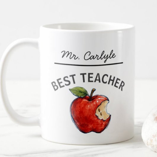 Persoonlijke BESTE LERAAR Naam Apple Cadeau Koffiemok