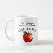 Persoonlijke BESTE LERAAR Naam Apple Cadeau Koffiemok (Links)