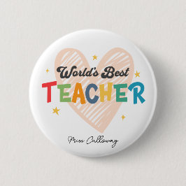 Persoonlijke Beste Leraar ter Wereld Ronde Button 5,7 Cm