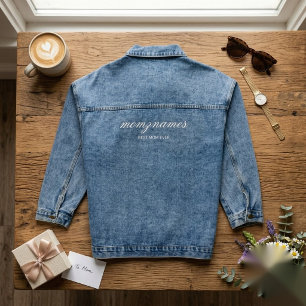 Persoonlijke 'Beste Moeder Ooit' Calligrafie Naam Denim Jacket