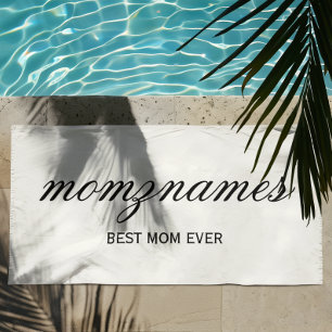 Persoonlijke 'Beste Moeder Ooit' Calligrafie Naam Strandlaken
