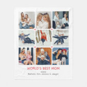 Persoonlijke 'Beste Moeder van de Wereld' met 9 fo Fleece Deken (Voorkant)
