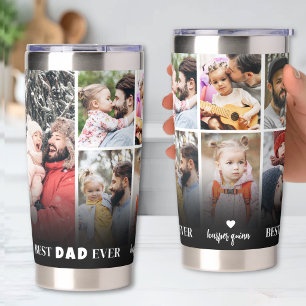 Persoonlijke Beste Papa 8 Foto Collage Vader Geïsoleerde Drinkbeker