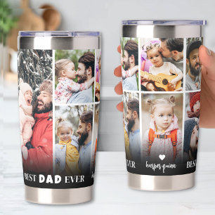 Persoonlijke Beste Papa 8 Foto Collage Vader Geïsoleerde Drinkbeker