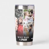 Persoonlijke Beste Papa Door Par Fotocollage Vader Geïsoleerde Drinkbeker (Voorkant)