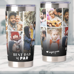 Persoonlijke Beste Papa Door Par Fotocollage Vader Geïsoleerde Drinkbeker