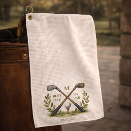 Persoonlijke Beste Papa Door Par Monogram Golfhanddoek