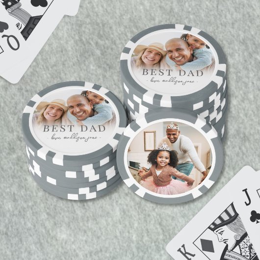 Persoonlijke Beste Papa Foto Poker Chips