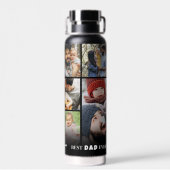 Persoonlijke Beste Papa Fotocollage Vader Waterfles (Achterkant)