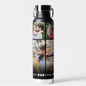 Persoonlijke Beste Papa Fotocollage Vader Waterfles (Voorkant)