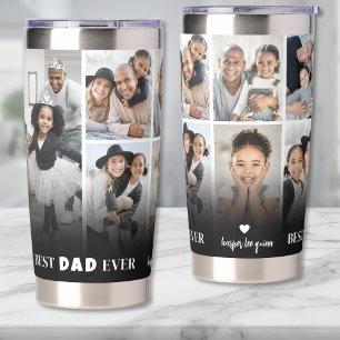 Persoonlijke Beste Papa Ooit 8 Foto Collage Vader Geïsoleerde Drinkbeker