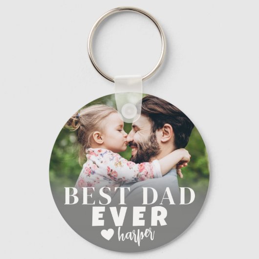 Persoonlijke Beste Papa Ooit Foto Sleutelhanger (Voorkant)