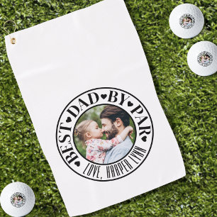 Persoonlijke Beste Papa Van Par Foto Golfhanddoek