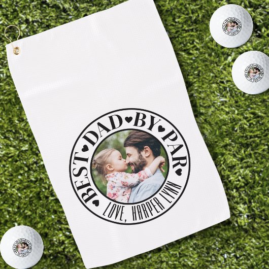 Persoonlijke Beste Papa Van Par Foto Golfhanddoek