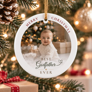 Persoonlijke 'Beste Peetoom Ooit' Kerst Foto Keramisch Ornament