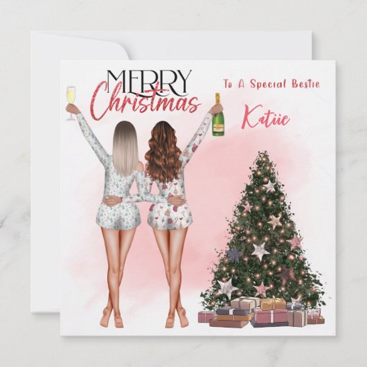 Persoonlijke Beste Vriend(in) Buddy BFF Kerstkaart Kaart (Voorkant)