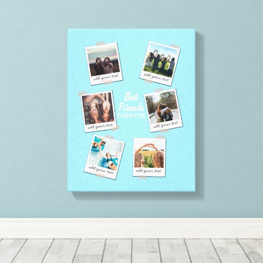 Persoonlijke Beste Vrienden 6 Foto Aangepaste Coll Canvas Afdruk (Insitu (Houten vloer))