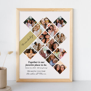 Persoonlijke beste vrienden fotoposter, vriendscha foto afdruk