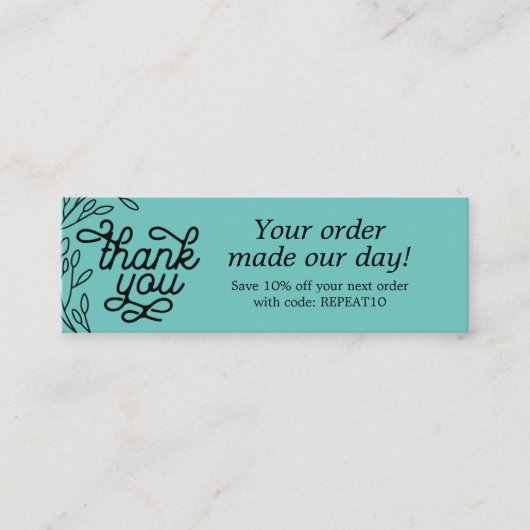  persoonlijke bestelling Hartelijk dank kaart Mini Visitekaartje (Voorkant)