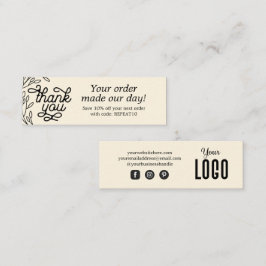 persoonlijke bestelling Hartelijk dank Mini Visitekaartje