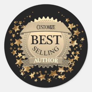 Persoonlijke Bestsellende Auteur Zwart Ronde Sticker
