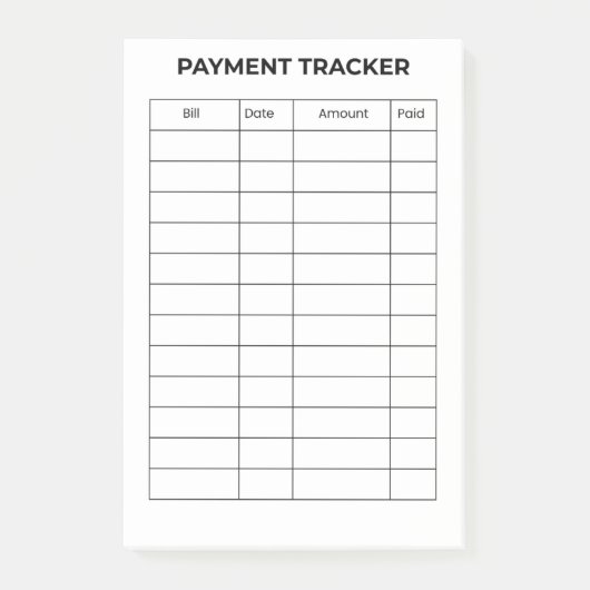 Persoonlijke betaal tracker  post-it® notes (Voorkant)