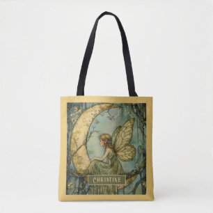 Persoonlijke Betoverde Fee En Halve Maan Tote Bag