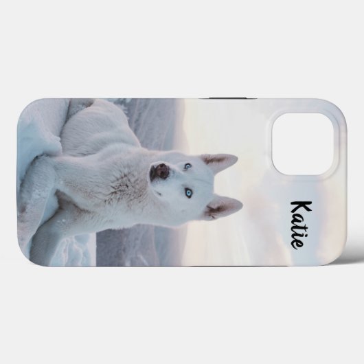 Persoonlijke betoverende witte hondje in sneeuw Case-Mate iPhone case (Achterkant (horizontaal))