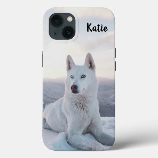 Persoonlijke betoverende witte hondje in sneeuw Case-Mate iPhone case (Achterkant)