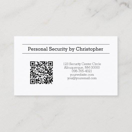 Persoonlijke beveiliging Aangepaste ovale foto QR- Visitekaartje (Achterkant)