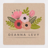 Persoonlijke bewerkbare bloemboeket labels (Design 2)