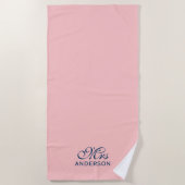 Persoonlijke Bewerkbare Kleuren Elegante Script Me Strandlaken (Voorkant)