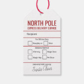Persoonlijke bezorgingskerst op Noordpool Express Cadeaulabel (Voorkant)