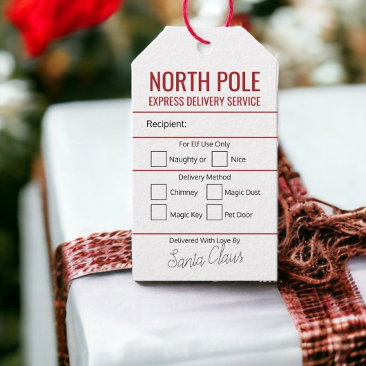 Persoonlijke bezorgingskerst op Noordpool Express Cadeaulabel