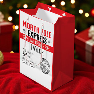 Persoonlijke bezorgingskerst op Noordpool Express Medium Cadeauzakje