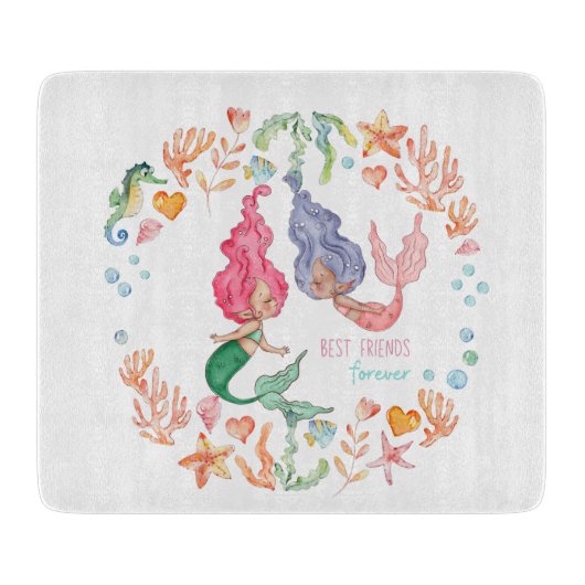 Persoonlijke BFF-cadeaus Zeemeerminnen Beste Vrien Snijplank (Voorkant)