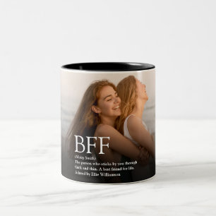 Persoonlijke BFF Definitie Beste Vriend Foto Tweekleurige Koffiemok