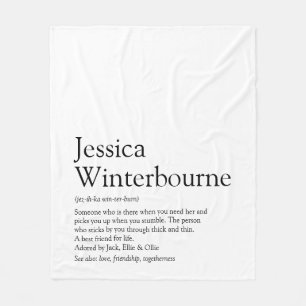 Persoonlijke BFF-definitie zwart-wit Fleece Deken